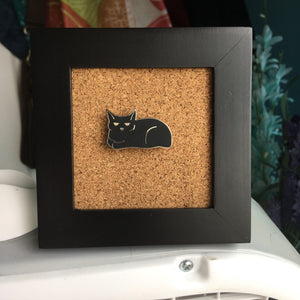 Cat Enamel Pin - Black Cat / Crabby Kitty